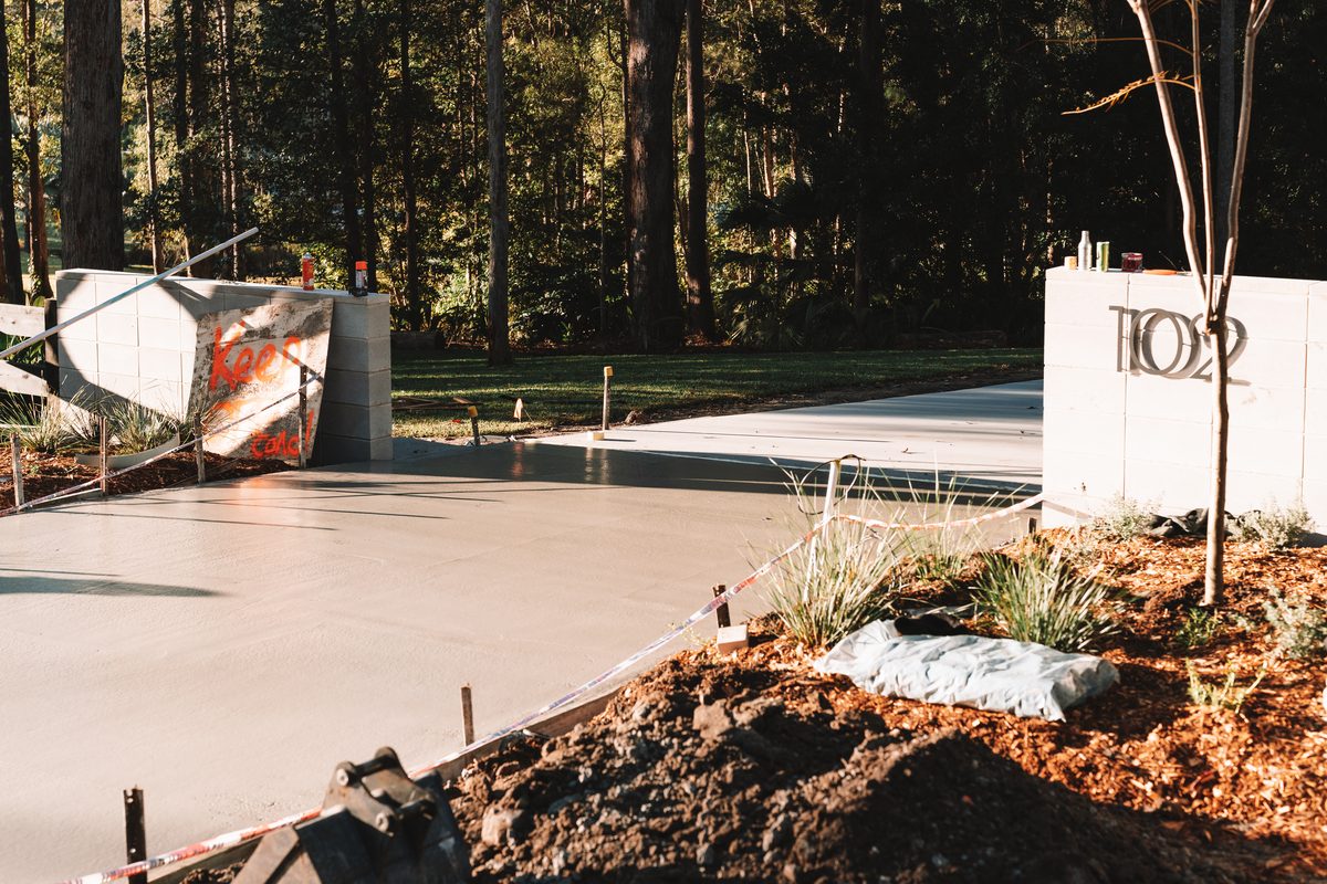 Freshly finished residential house slab